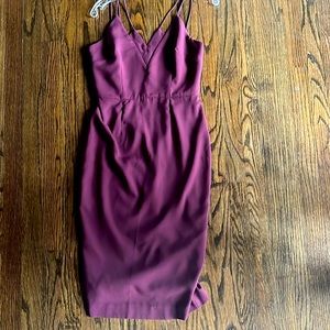 Keepsake Skinny Love Burgundy Midi Dress Size Small